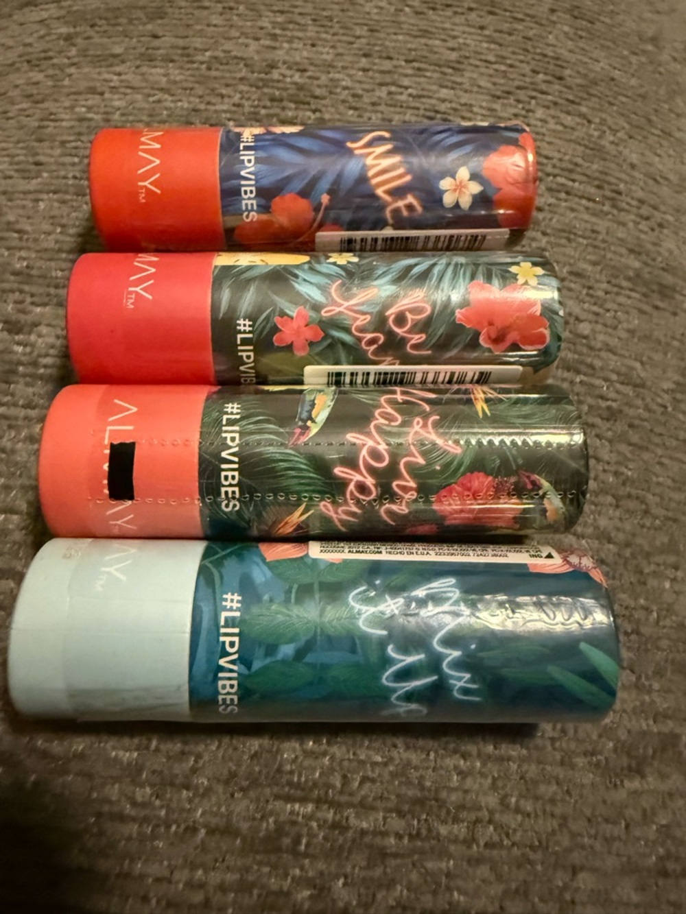 Almay Lip Vibes creme lipstick (4) new shea butter live happy smile, be fearless